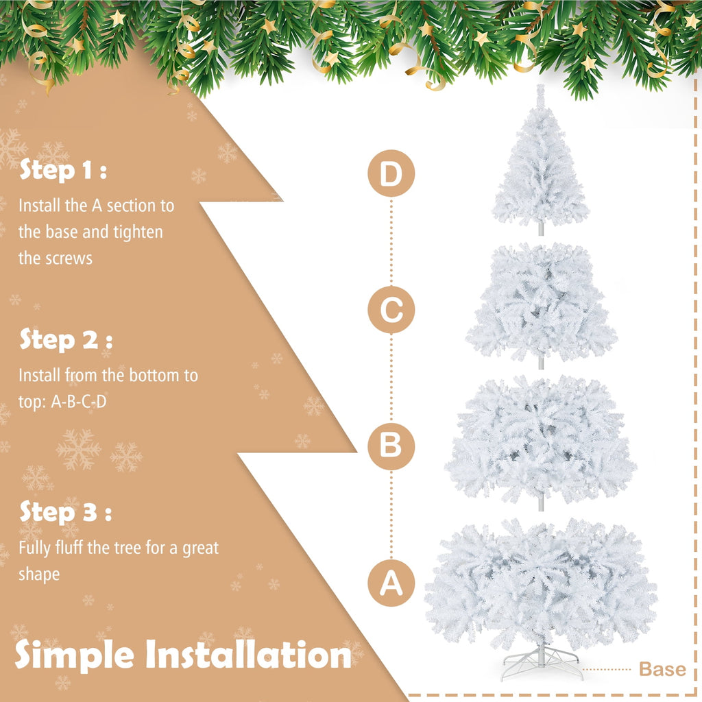 Costway 9Ft Hinged Artificial Christmas Tree Pine Tree 2132 Tips Metal