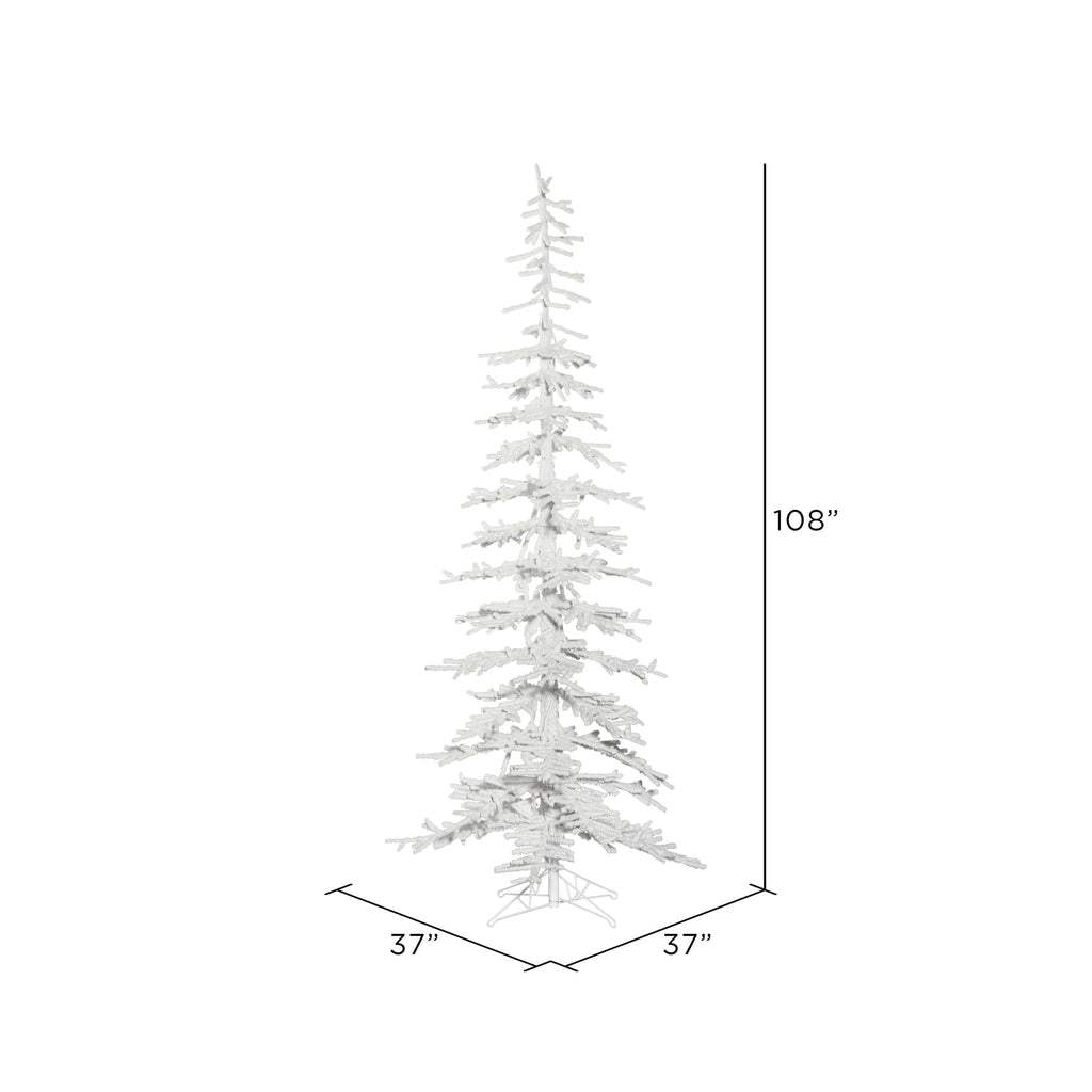 Vickerman 7.5' x 34" Flocked Kuna Pine Artificial Christmas Tree, Unlit