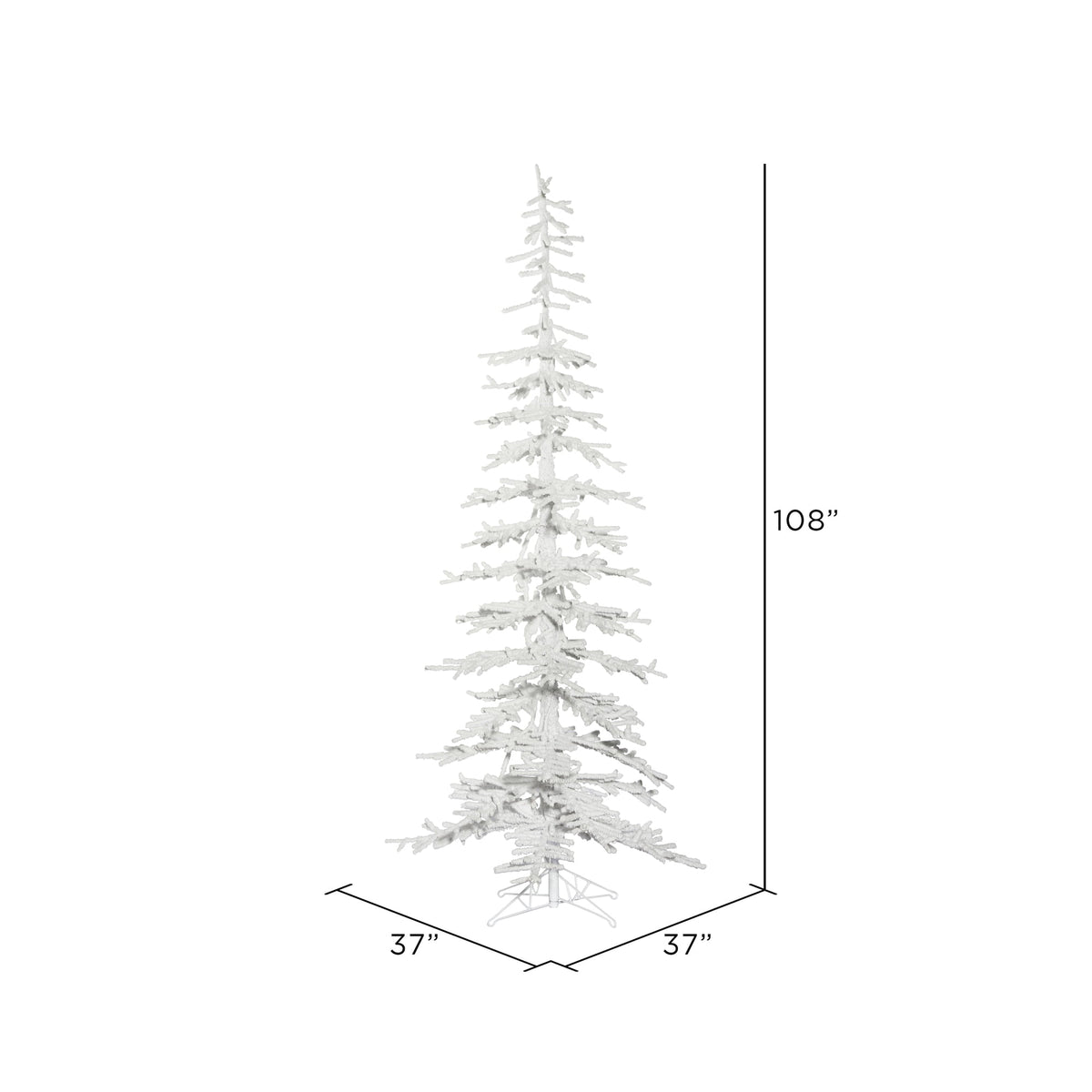 Vickerman 7.5' x 34" Flocked Kuna Pine Artificial Christmas Tree, Unlit