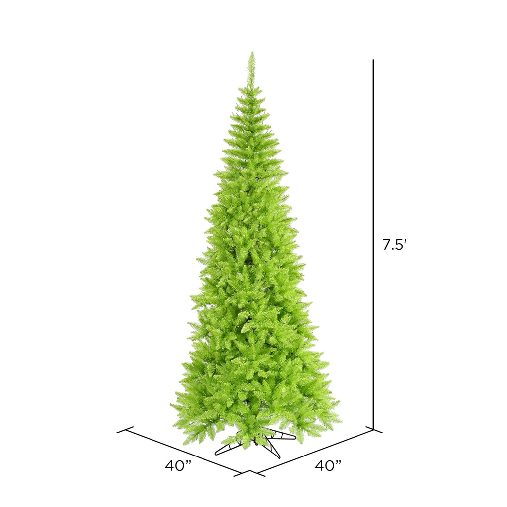 Vickerman 7.5' Lime Fir Slim Artificial Christmas Tree, Unlit