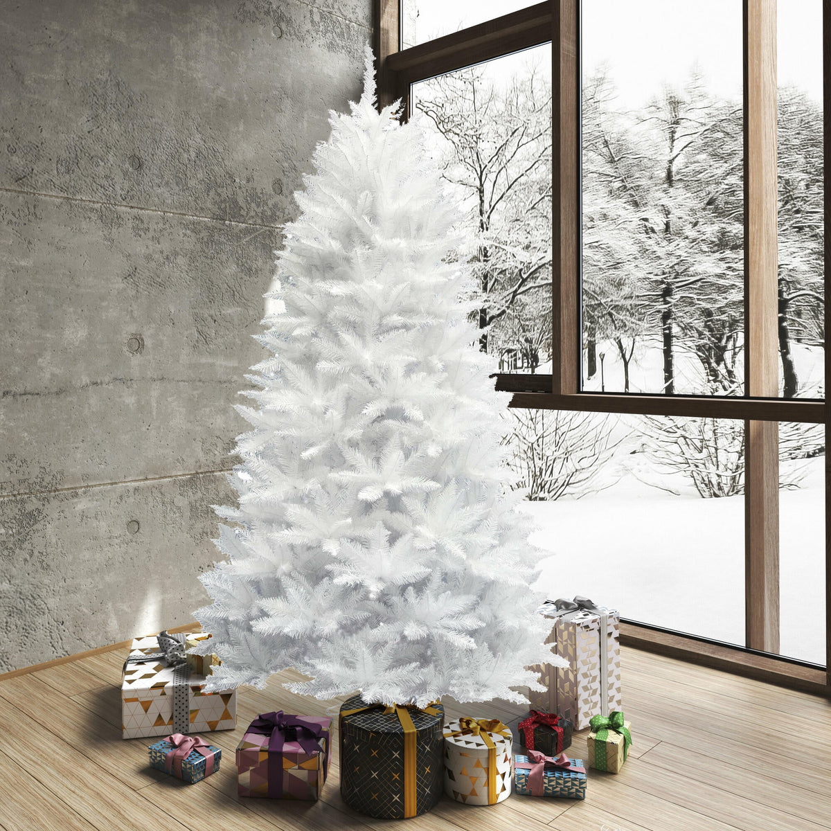 Vickerman 6.5' Sparkle White Spruce Artificial Christmas Tree, Unlit