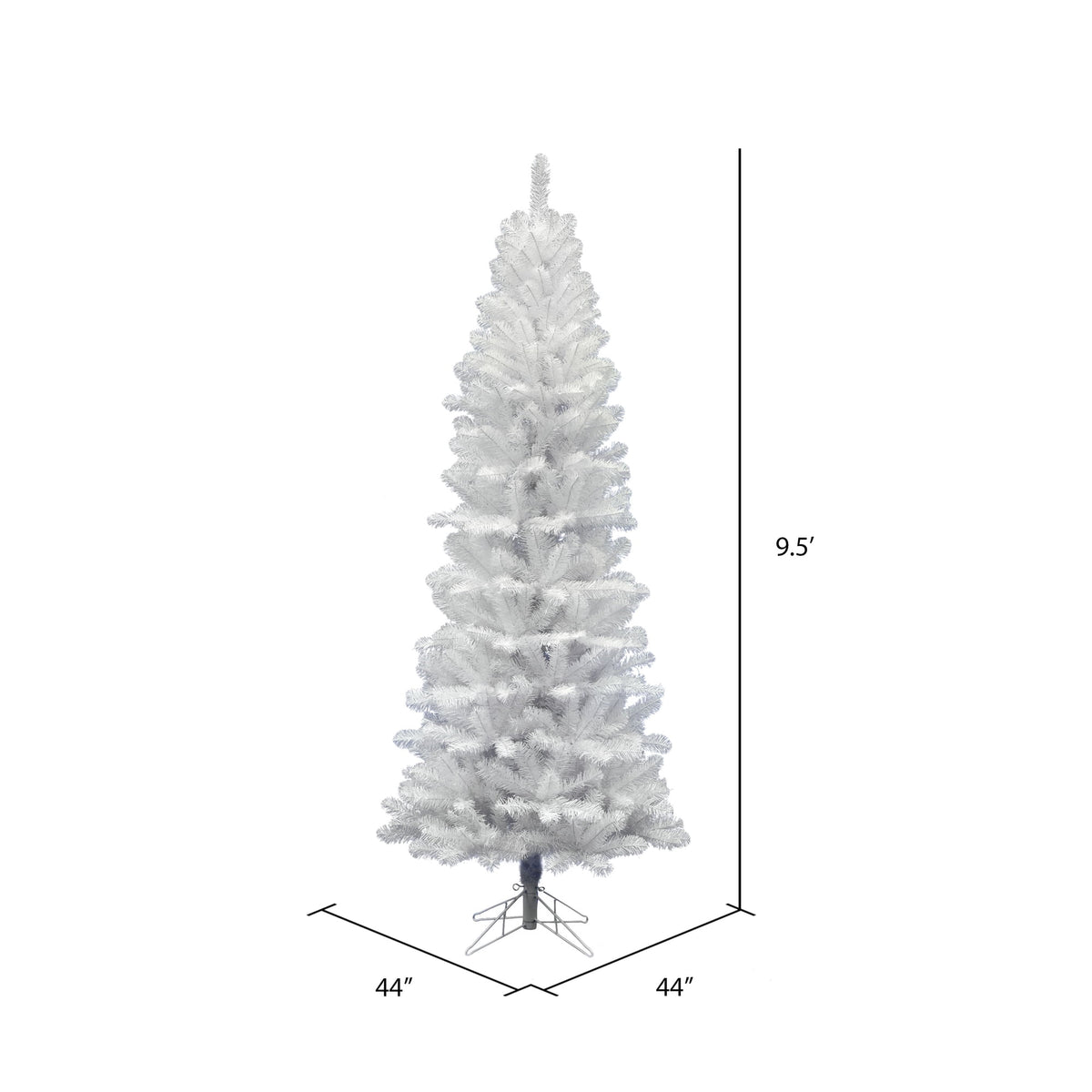 Vickerman 9.5' White Salem Pencil Pine Artificial Christmas Tree, Unlit