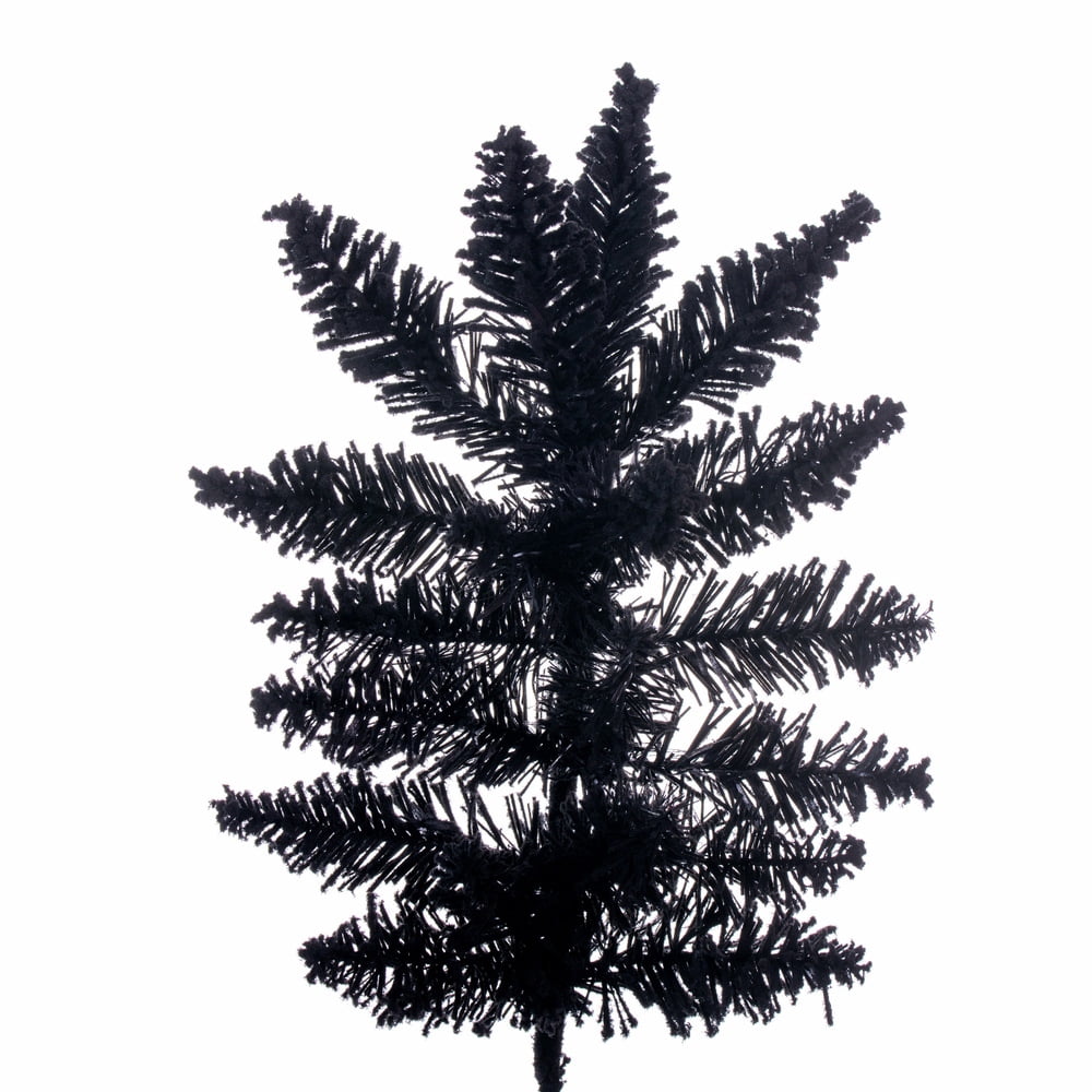Vickerman 5.5' x 31" Flocked Black Fir Slim Artificial Unlit Christmas Tree.