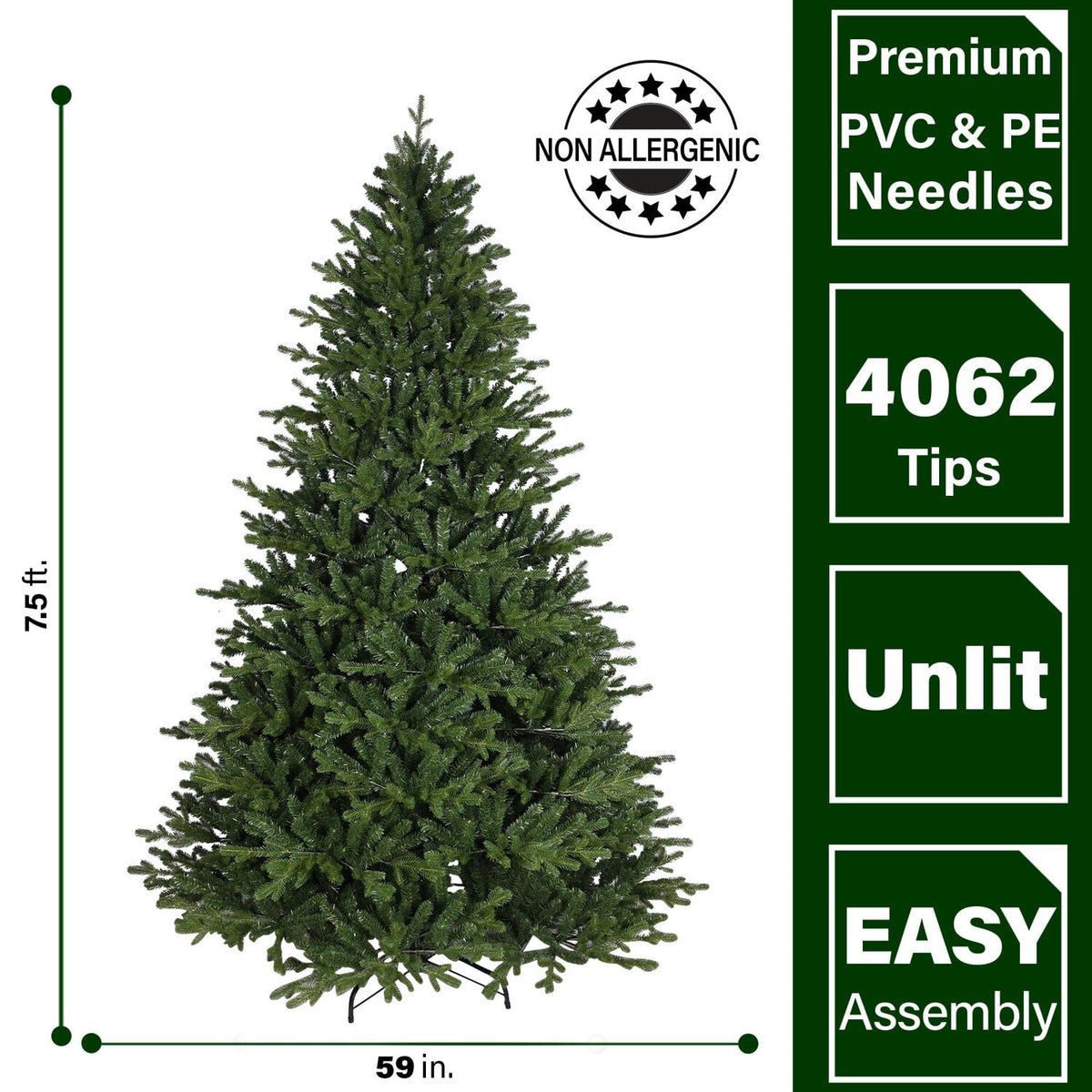 Fraser Hill Farm 7.5 ft. Oregon Pine Christmas Tree, FFOP075-0GR