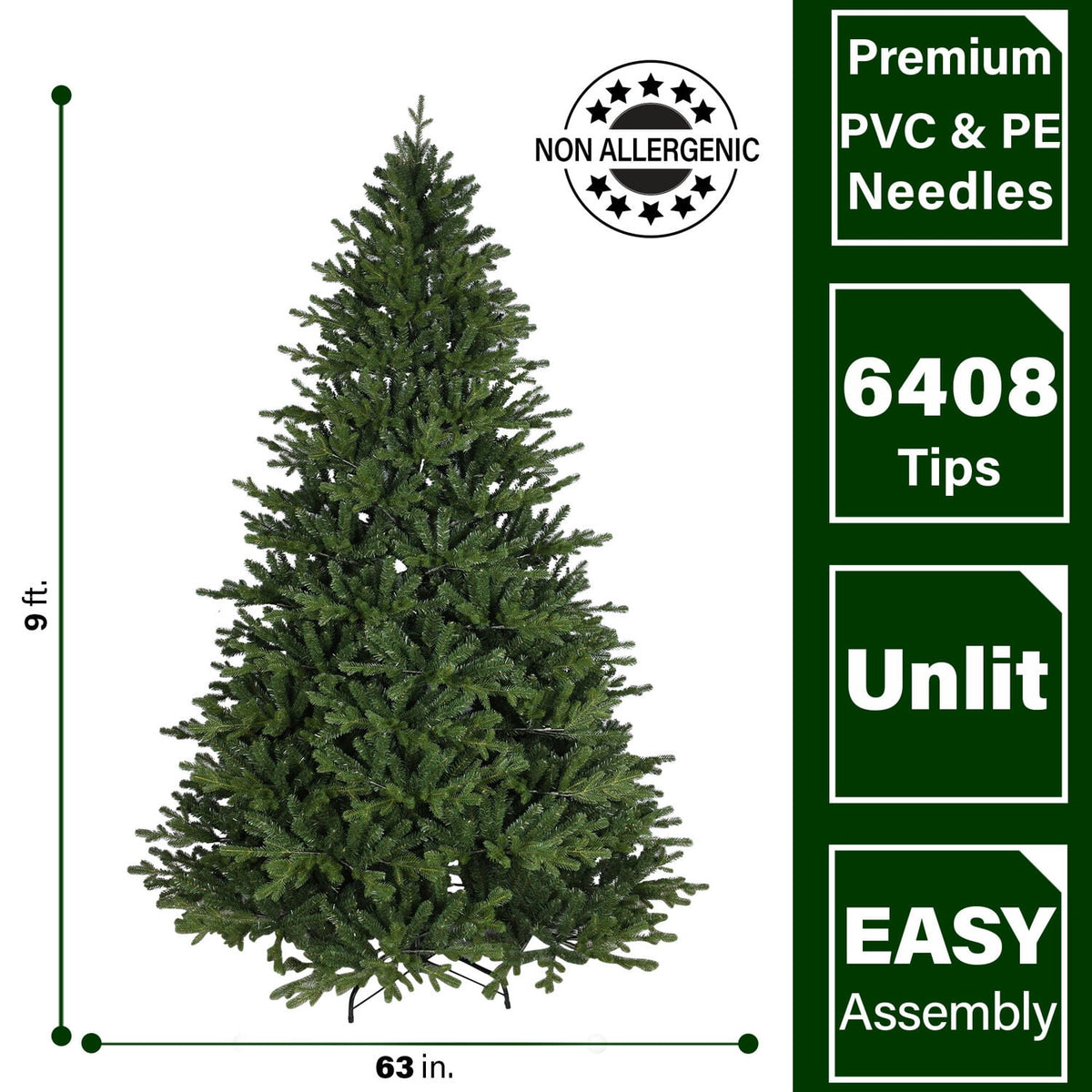 Fraser Hill Farm 9 ft Oregon Pine Christmas Tree, FFOP090-0GR