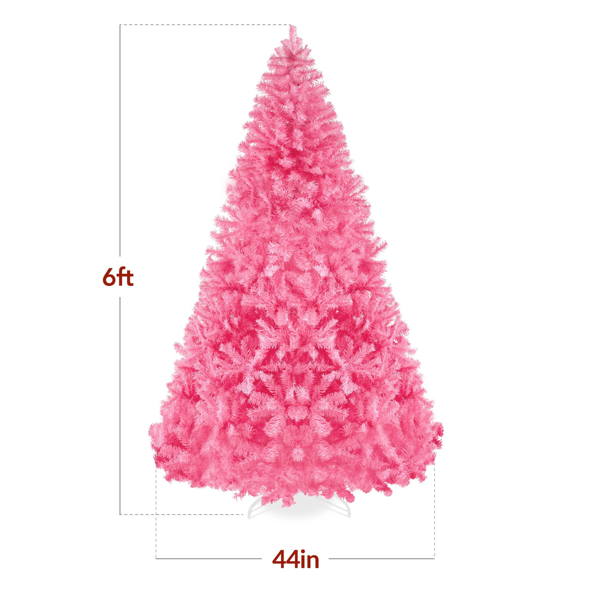 Best Choice Products Artificial Christmas Tree, 9ft Premium Unlit Pine Design, Dense Branches w/Easy Assembly - Pink