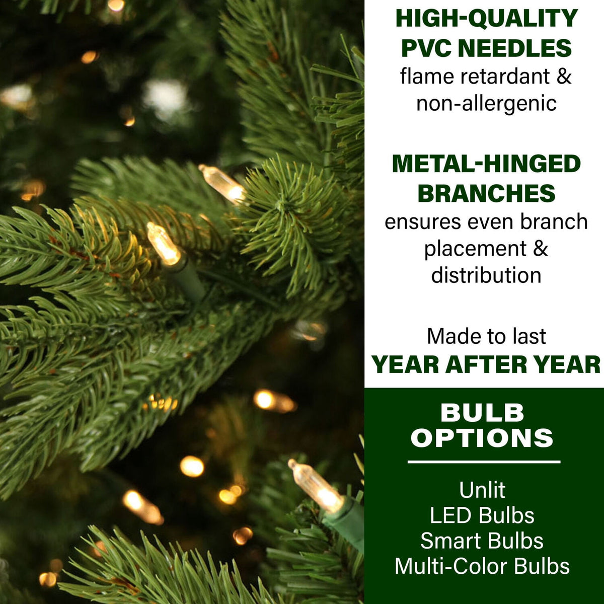 Fraser Hill Farm Woodside Pine 7.5 ft Christmas Tree, FFWS075-0GR