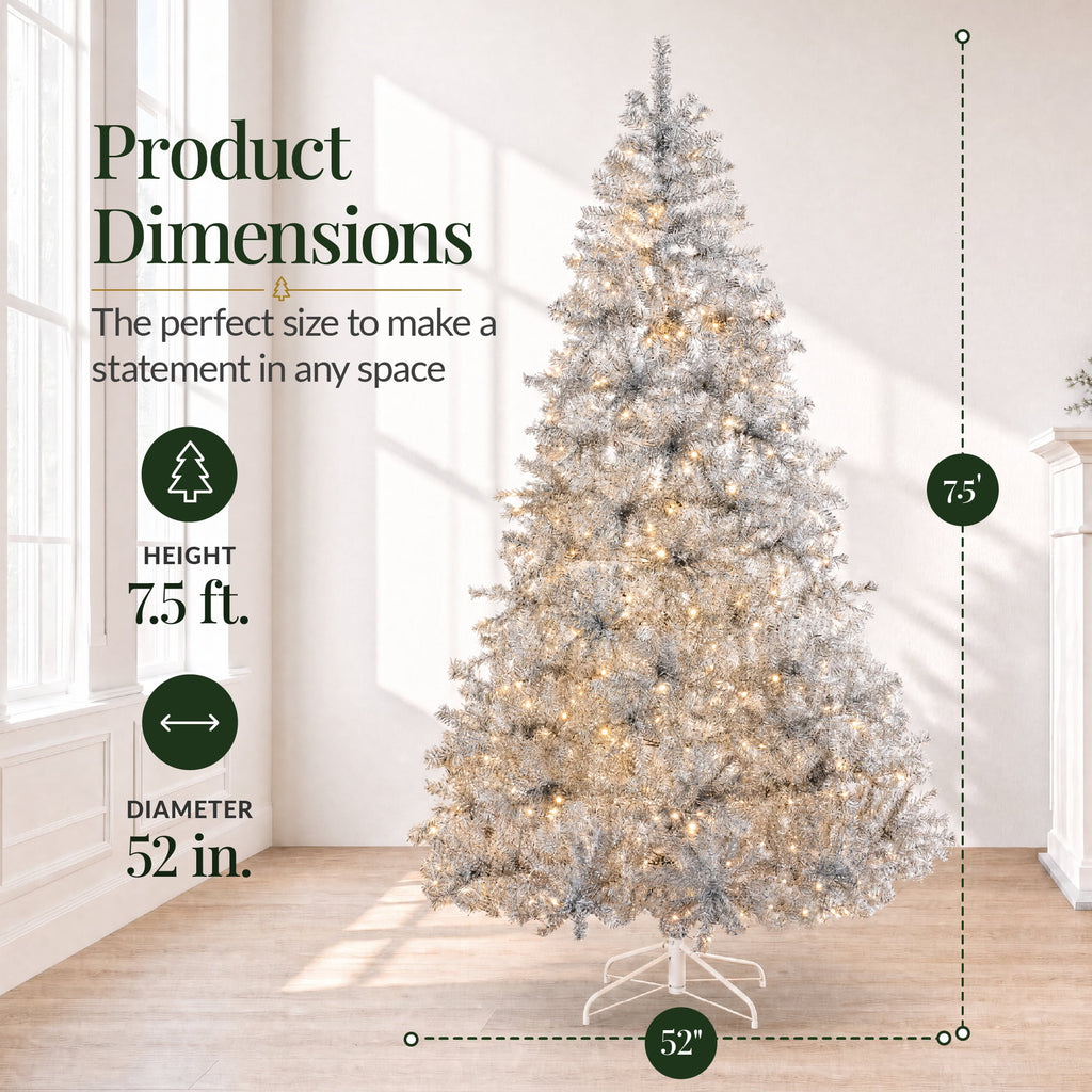 Best Choice Products 6ft Artificial Tinsel Christmas Tree with Viral Twinkling Lights, Pre-Lit Pine, 250 Lights