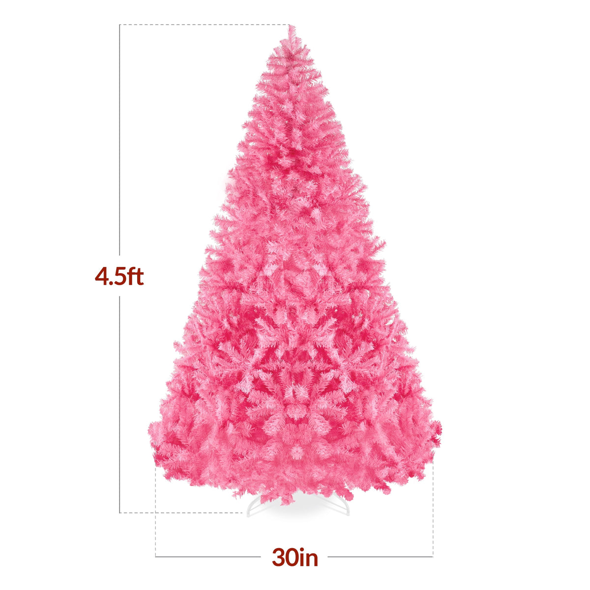 Best Choice Products Artificial Christmas Tree, 9ft Premium Unlit Pine Design, Dense Branches w/Easy Assembly - Pink