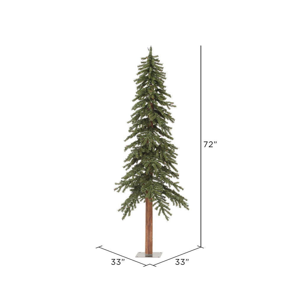 Vickerman 6' Natural Alpine Artificial Christmas Tree, Unlit - Faux Christmas Tree - Seasonal Indoor Home Decor