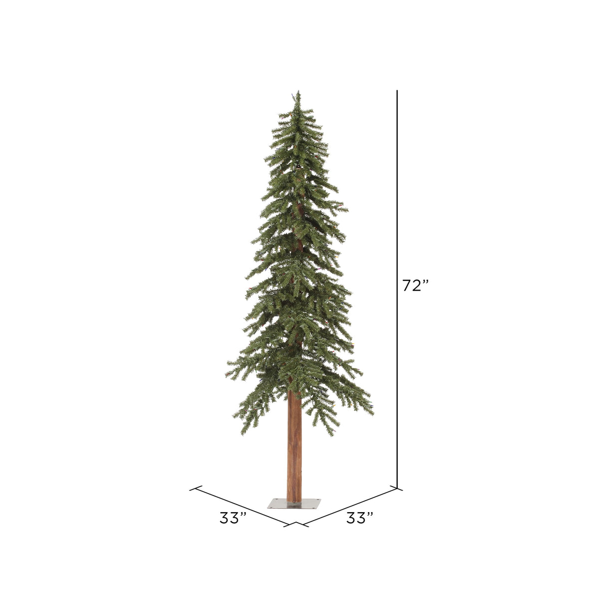 Vickerman 6' Natural Alpine Artificial Christmas Tree, Unlit - Faux Christmas Tree - Seasonal Indoor Home Decor