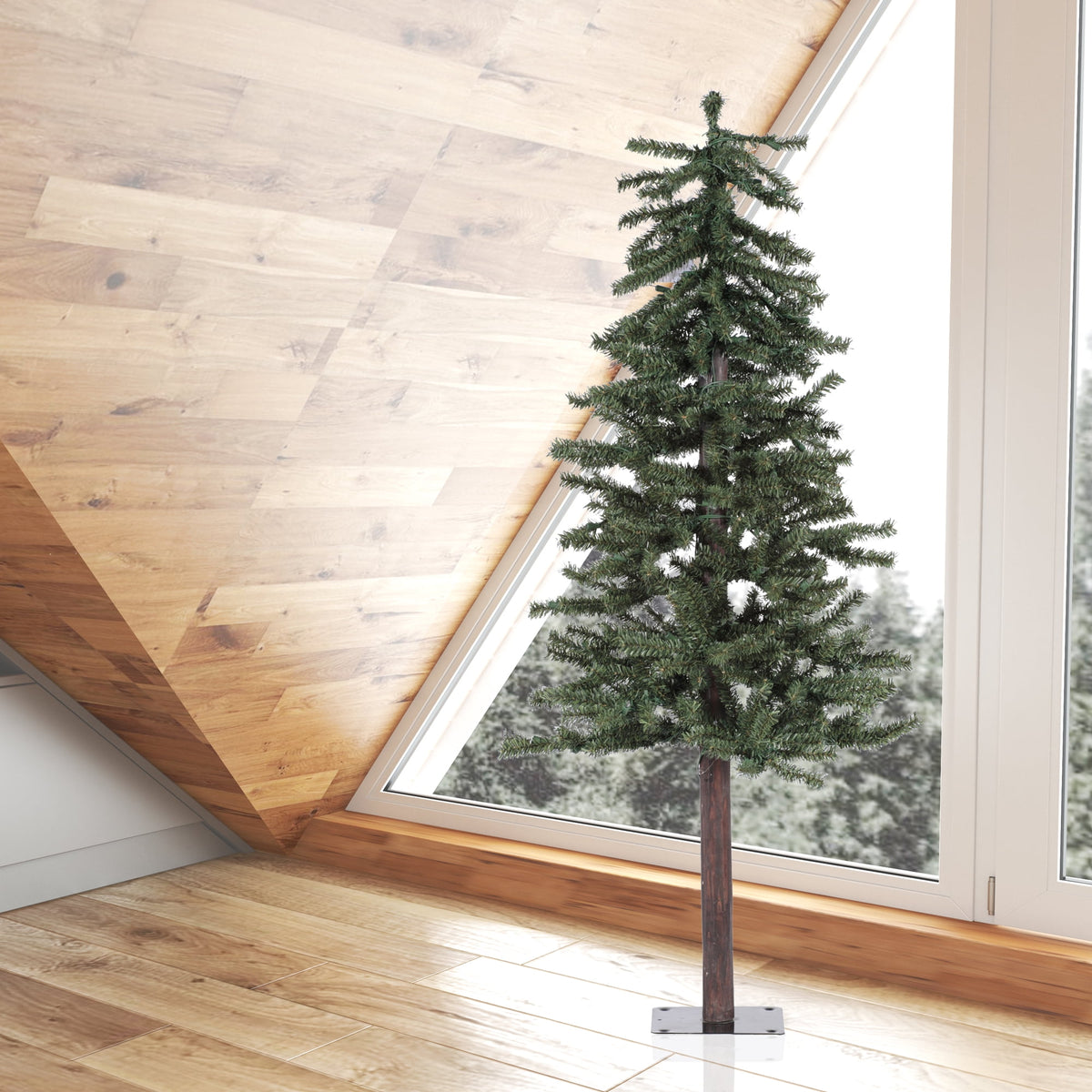 Vickerman 5' Natural Alpine Artificial Christmas Tree, Unlit - Faux Christmas Tree - Seasonal Indoor Home Decor