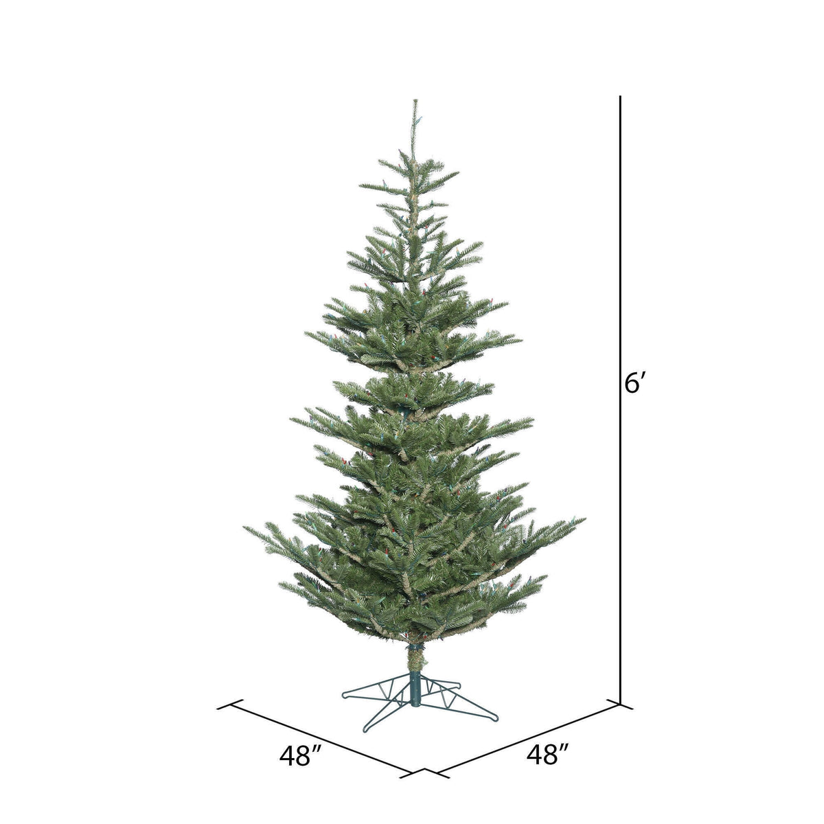 Vickerman 6' x 48" Alberta Spruce Artificial Christmas Tree, Unlit