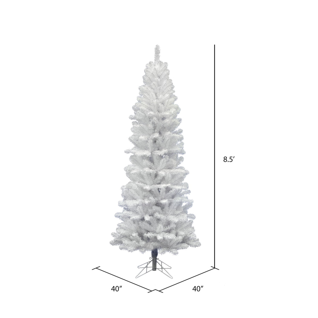 Vickerman 8.5' White Salem Pencil Pine Artificial Christmas Tree, Unlit