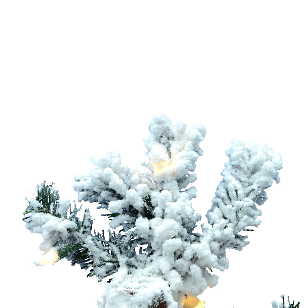 Vickerman 5' Flocked Spruce Artificial Christmas Tree, Warm White Single Mold LED Lights