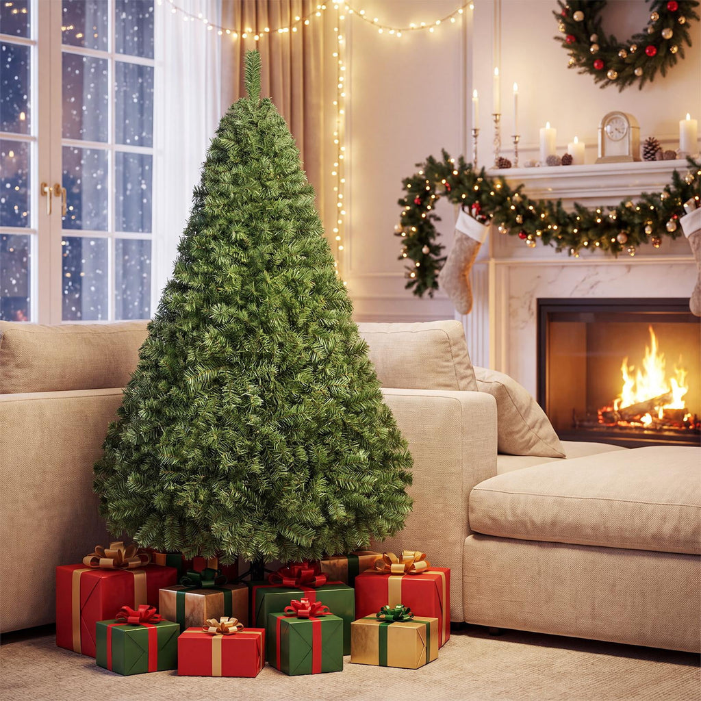 Costway 7.5FT PVC Christmas Tree 1346 Tips Hinged Solid Metal Leg