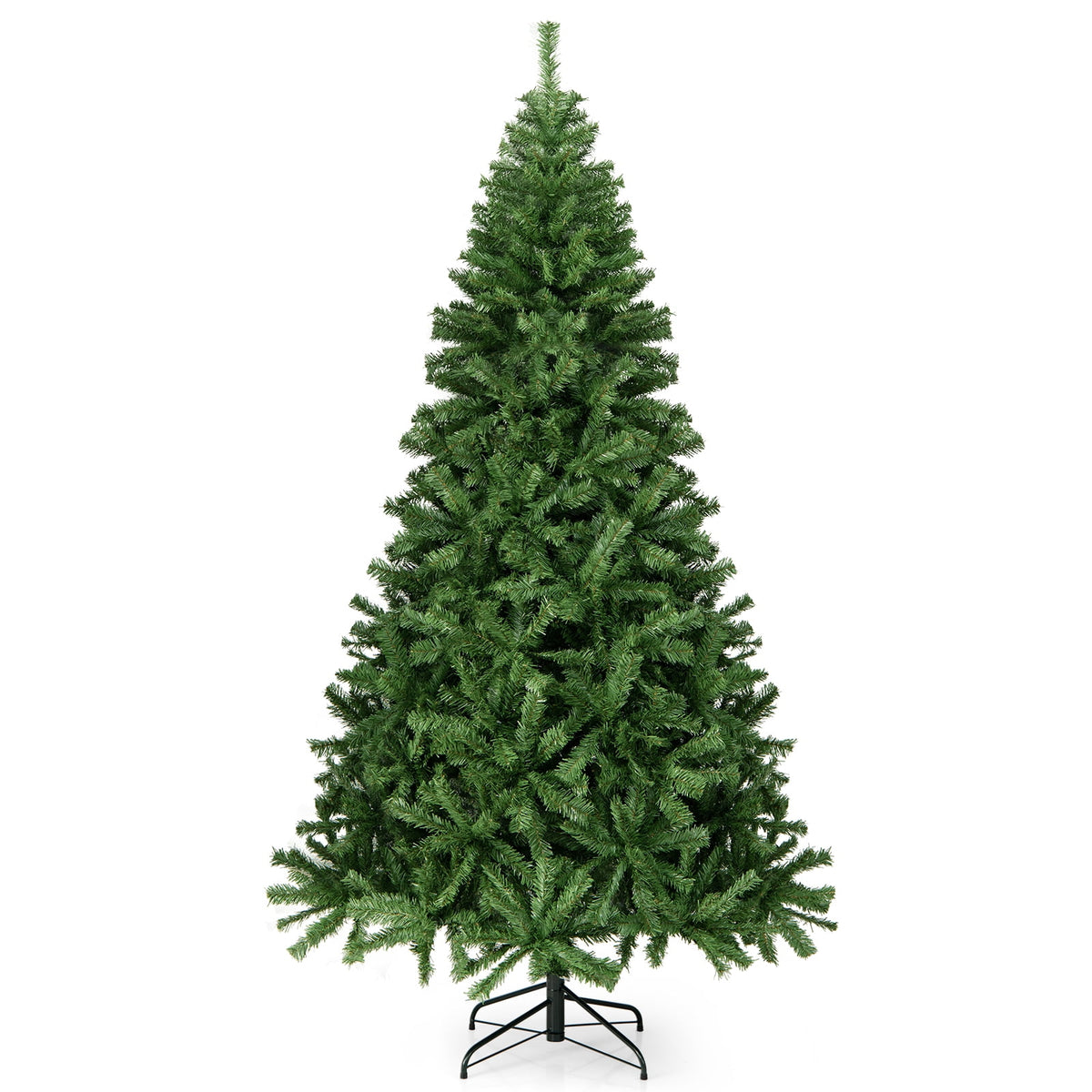 Costway 7.5FT PVC Christmas Tree 1346 Tips Hinged Solid Metal Leg