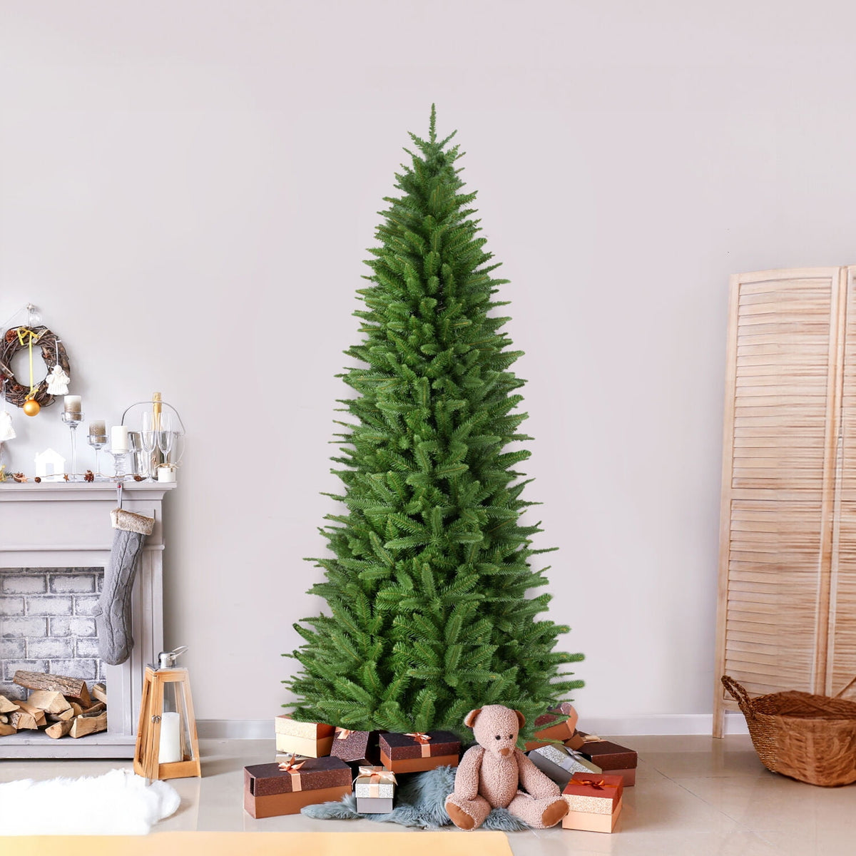 Fraser Hill Farm 7.5 ft. Winter Falls Slim Christmas Tree, FFWF075-0GR