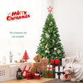 Gymax 7.5 ft Unlit Artificial Christmas Tree Hinged Spruce Xmas Tree w/ Metal Stand