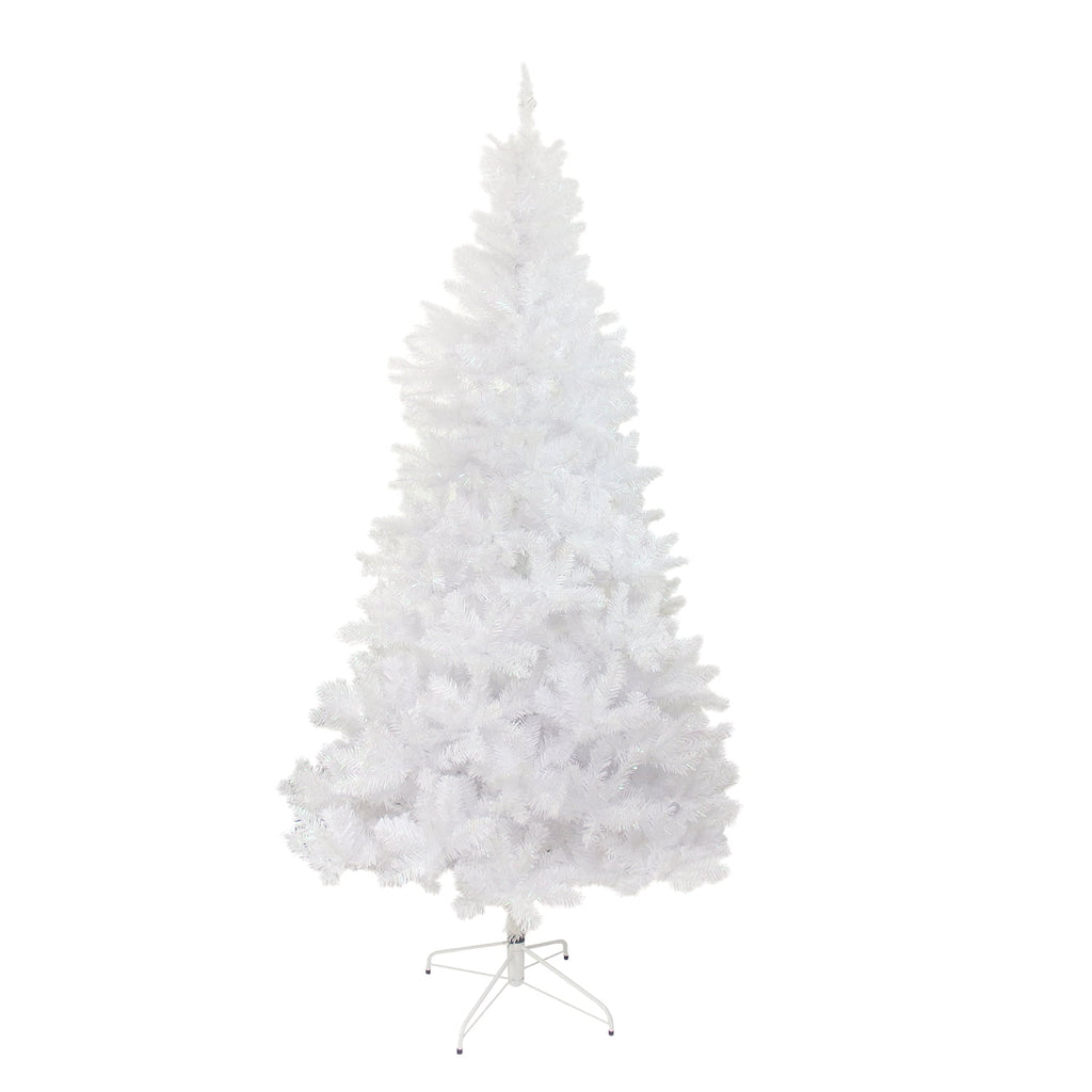 Northlight 7.5' Unlit Artificial Christmas Tree White Full Glimmer Iridescent Spruce