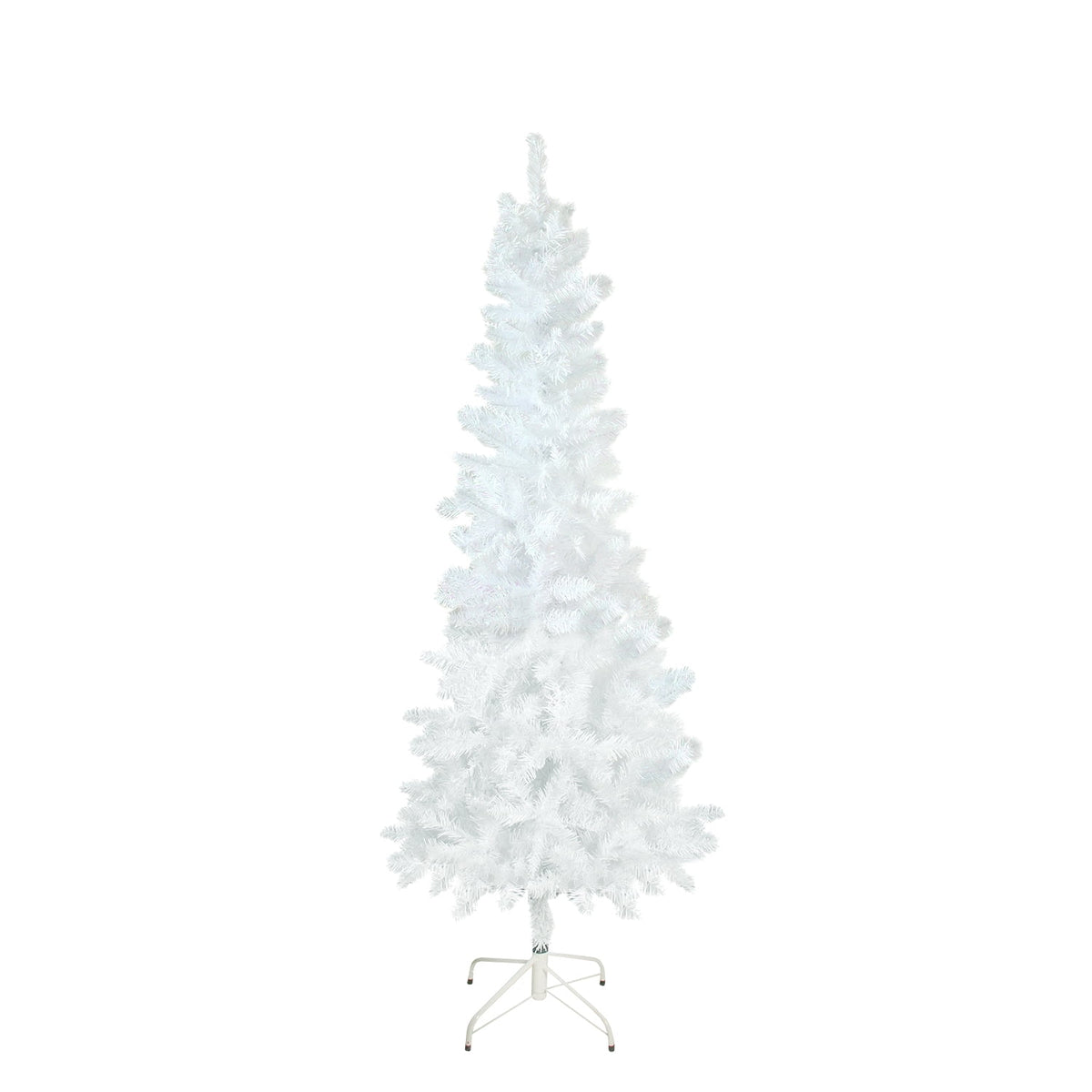 Northlight 7.5' Unlit Artificial Christmas Tree White Glimmer Iridescent Spruce Pencil