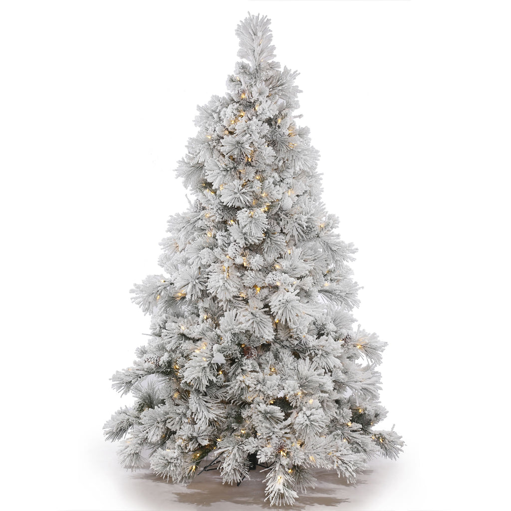 Vickerman 3.5' Flocked Alberta Artificial Christmas Tree, Warm White LED Lights