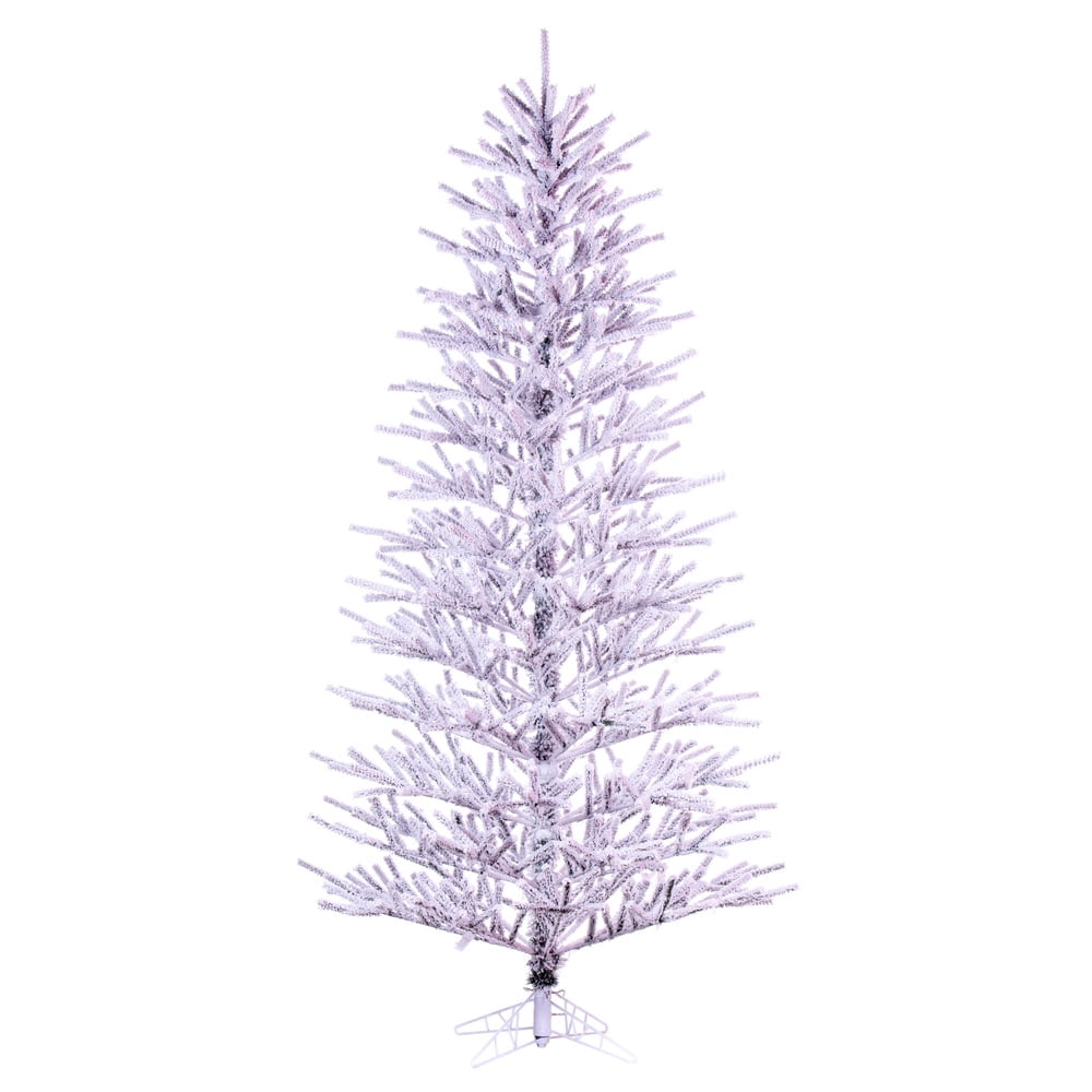 Vickerman 5.5' x 38" Flocked Slim Pistol Pine Artificial Unlit Christmas Tree.