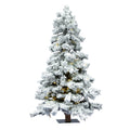 Vickerman 5' Flocked Spruce Artificial Christmas Tree, Warm White Single Mold LED Lights