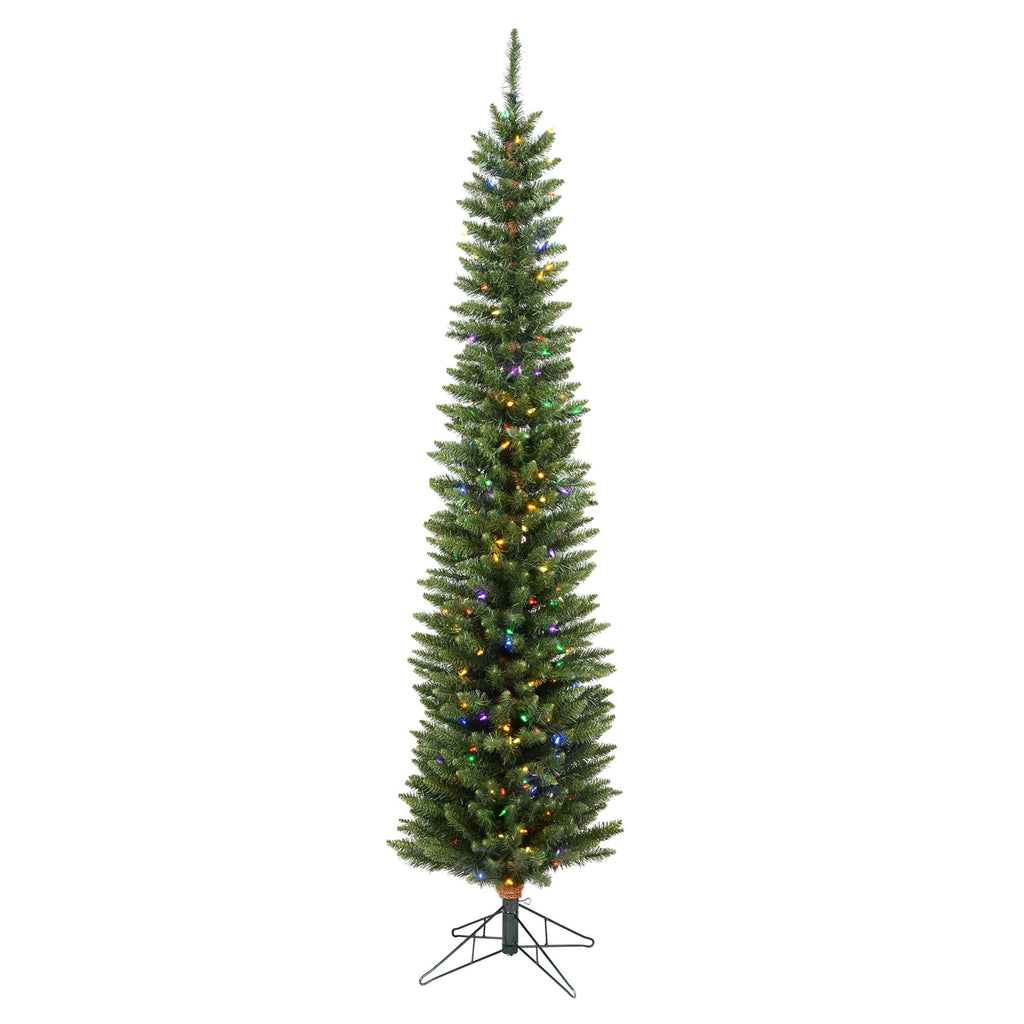 Vickerman 6.5' Durham Pole Pine Artificial Christmas Tree, Multi-Colored LED Dura-lit Lights