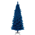 Vickerman 6.5' x 38" Flocked Turquoise Fir Artificial Unlit Slim Christmas Tree.