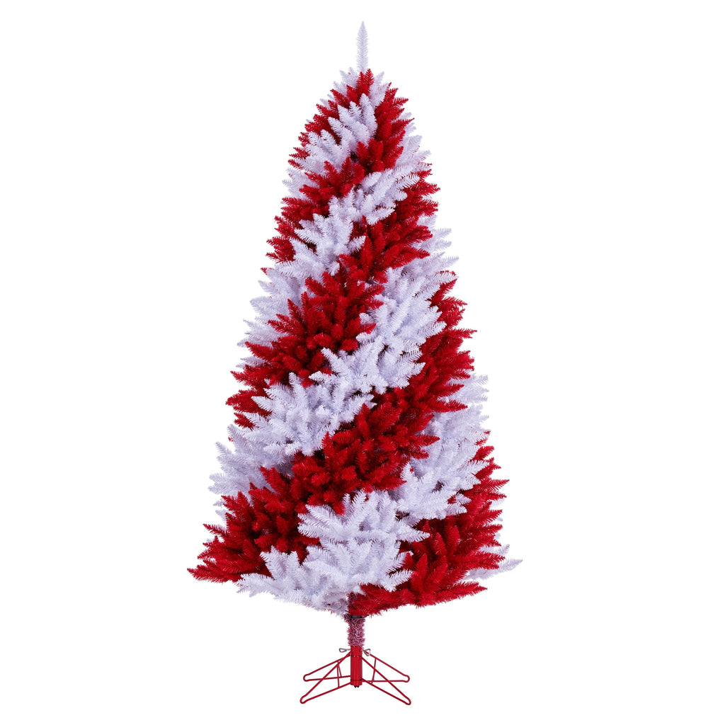 Vickerman 7.5' x 48" Candy Cane Artificial Unlit Christmas Pine Tree.