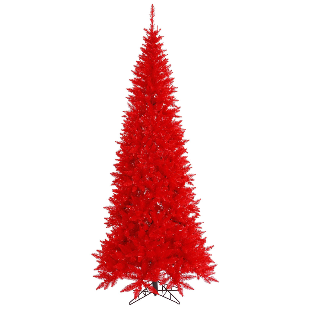 Vickerman 9' Red Fir Slim Artificial Christmas Tree, Unlit