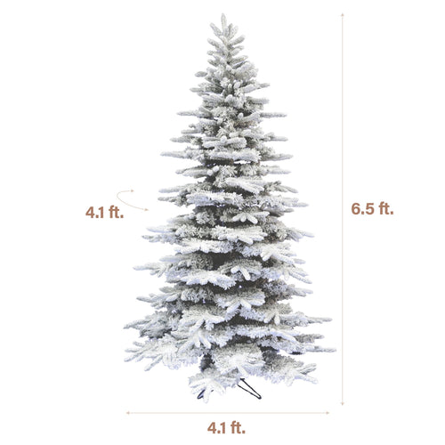 Fraser Hill Farm 6.5-Ft. Flocked Pine Valley Christmas Tree, FFPV065-0SN