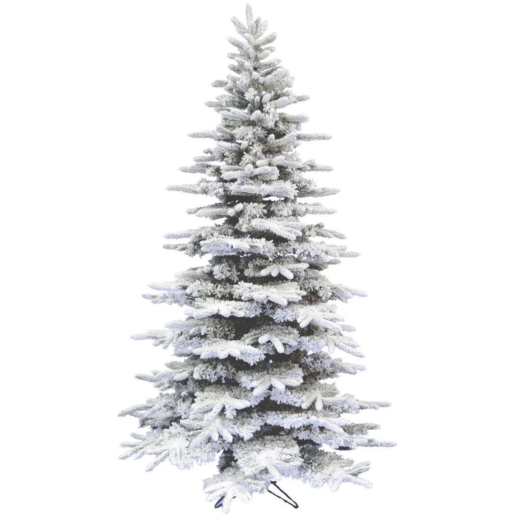 Fraser Hill Farm 6.5-Ft. Flocked Pine Valley Christmas Tree, FFPV065-0SN