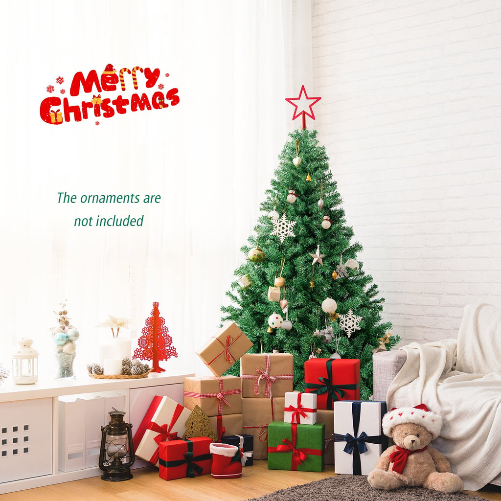 Costway 7.5FT PVC Christmas Tree 1346 Tips Hinged Solid Metal Leg