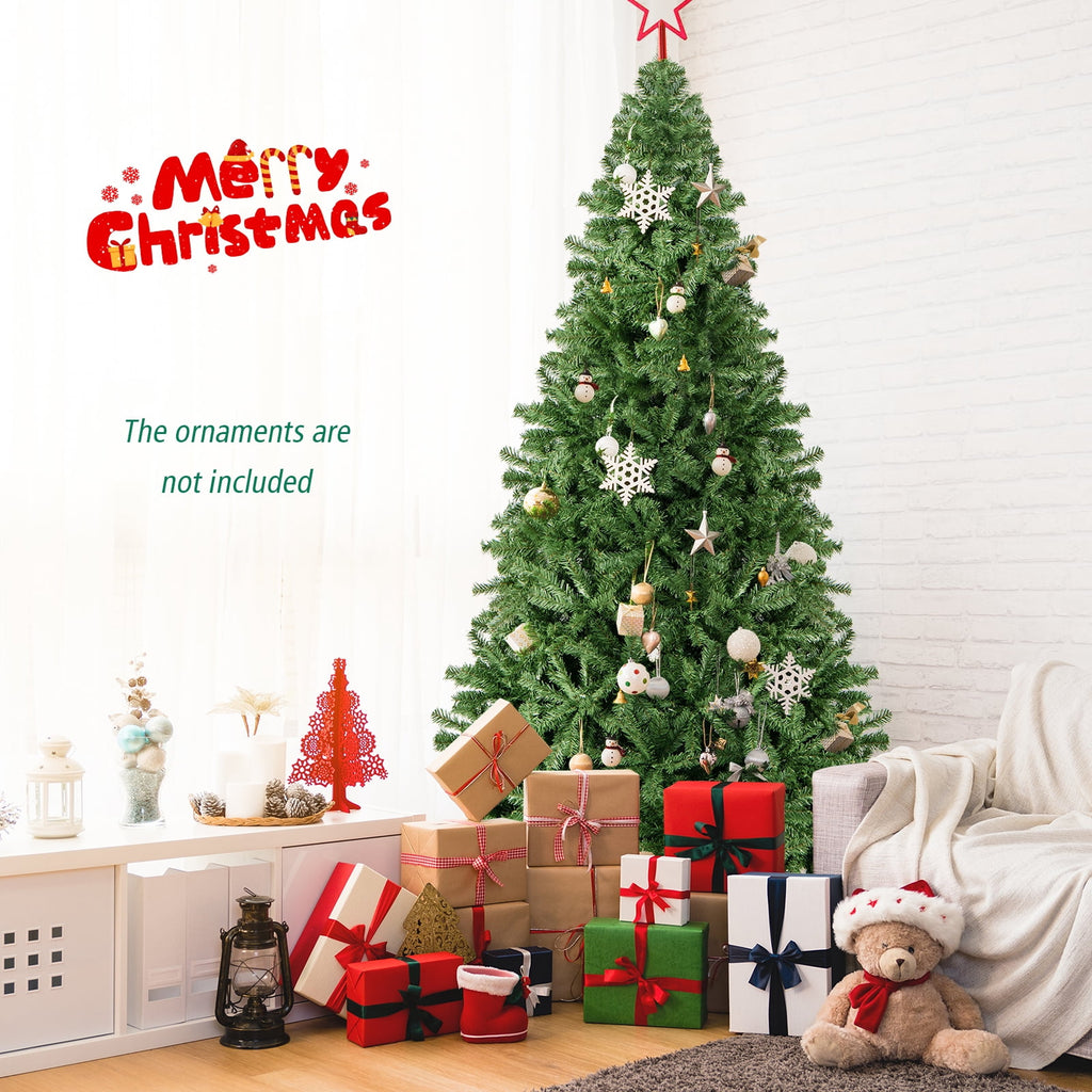 Costway 7.5FT PVC Christmas Tree 1346 Tips Hinged Solid Metal Leg